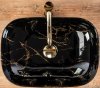 REA Umywalka nablatowa Belinda Black Marble shiny REA-U8907